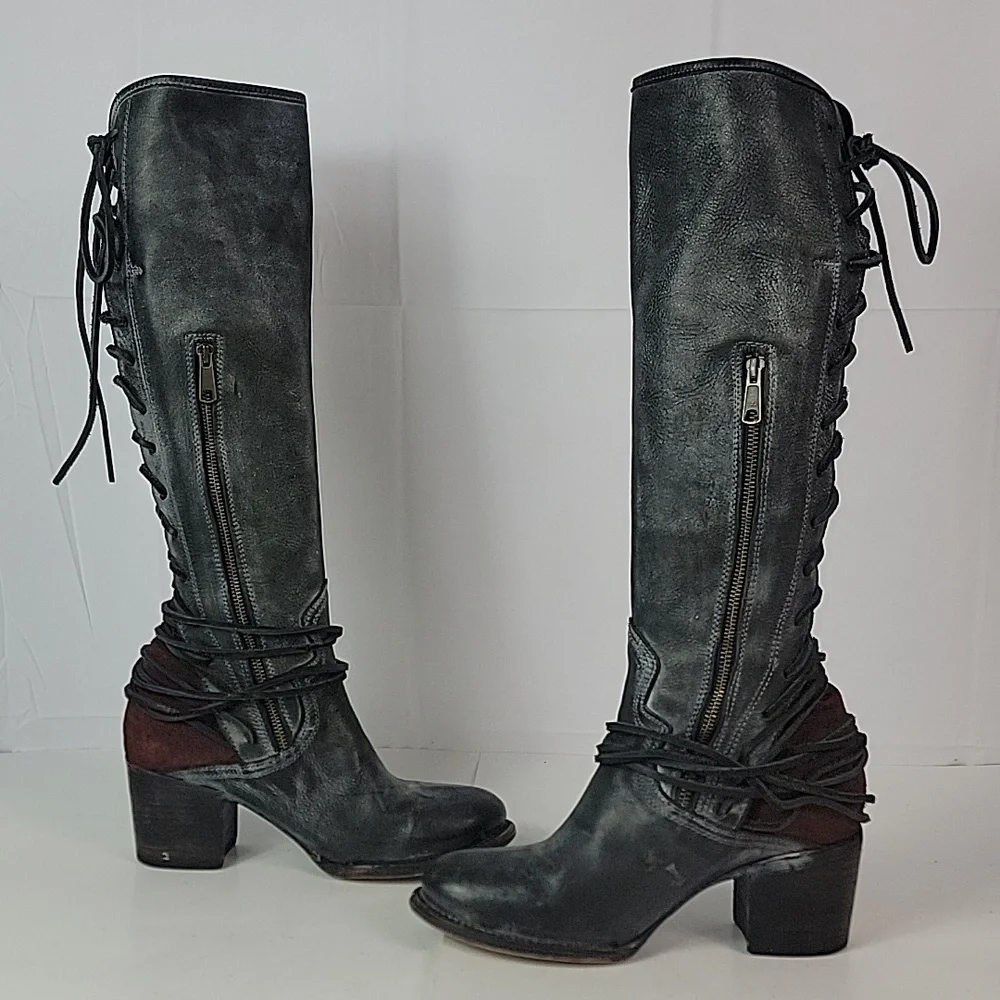 Freebird By Steven Coal Tall Lace-up Women's Boots - Picture 5 of 12